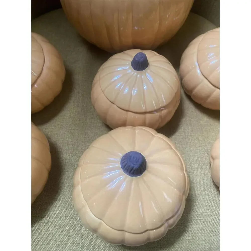 7 Williams Sonoma PUMPKIN Autumn Harvest Soup Lidded Bowls And Large Tureen